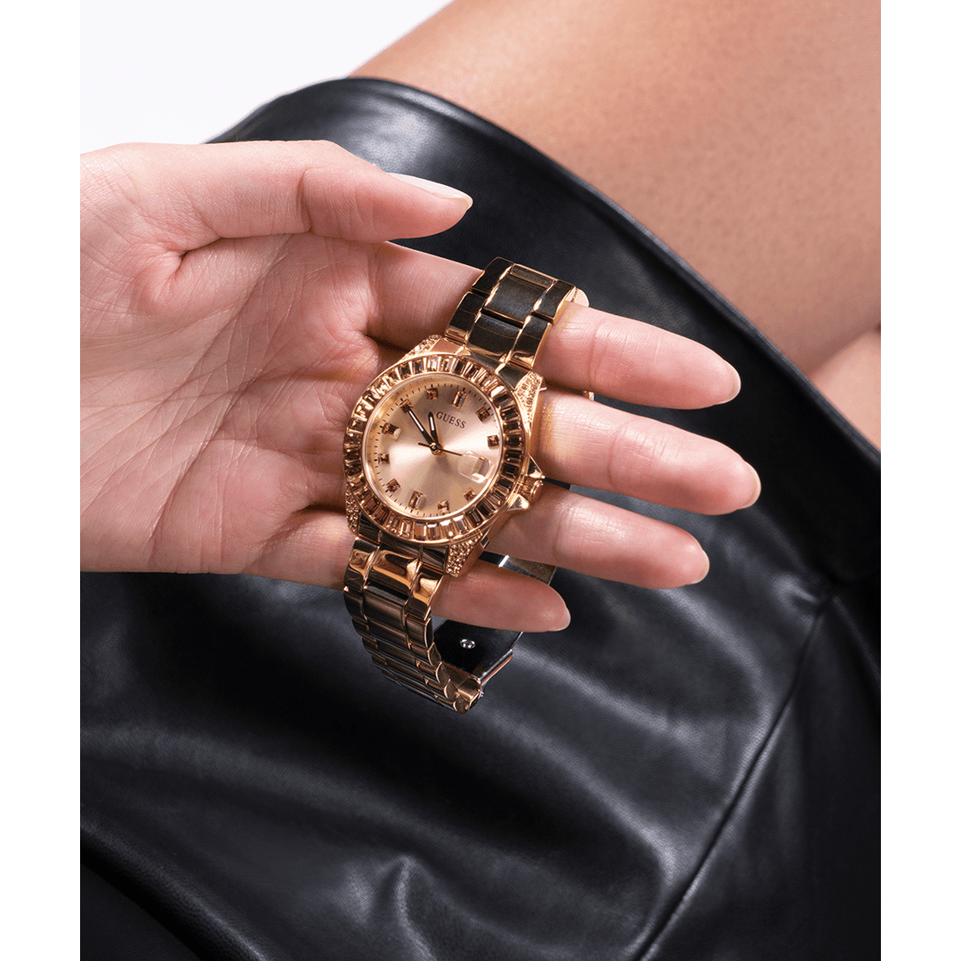 GUESS Ladies Gold Tone Day/Date Watch
