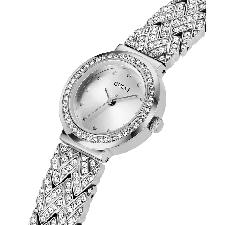 GUESS Ladies Silver Tone Analog Watch