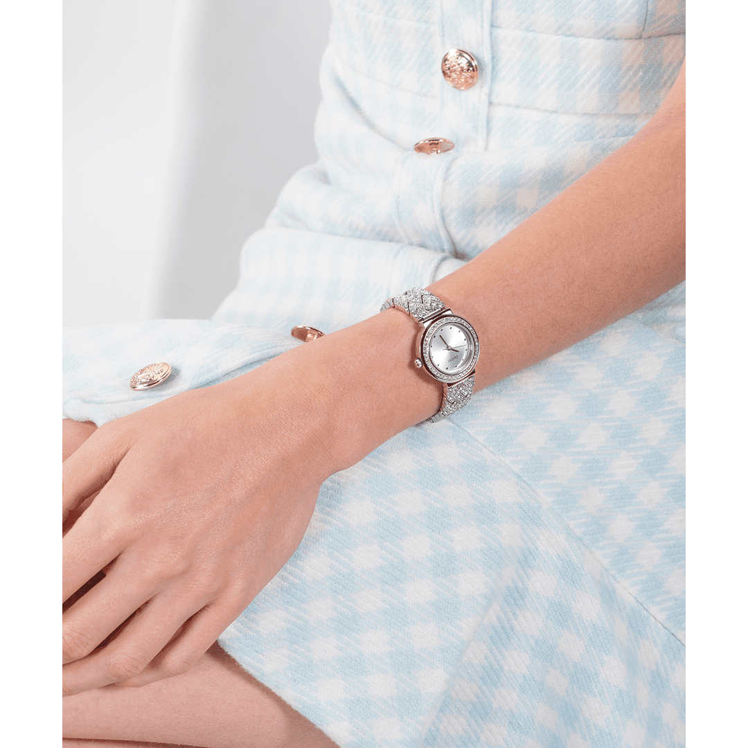 GUESS Ladies Silver Tone Analog Watch