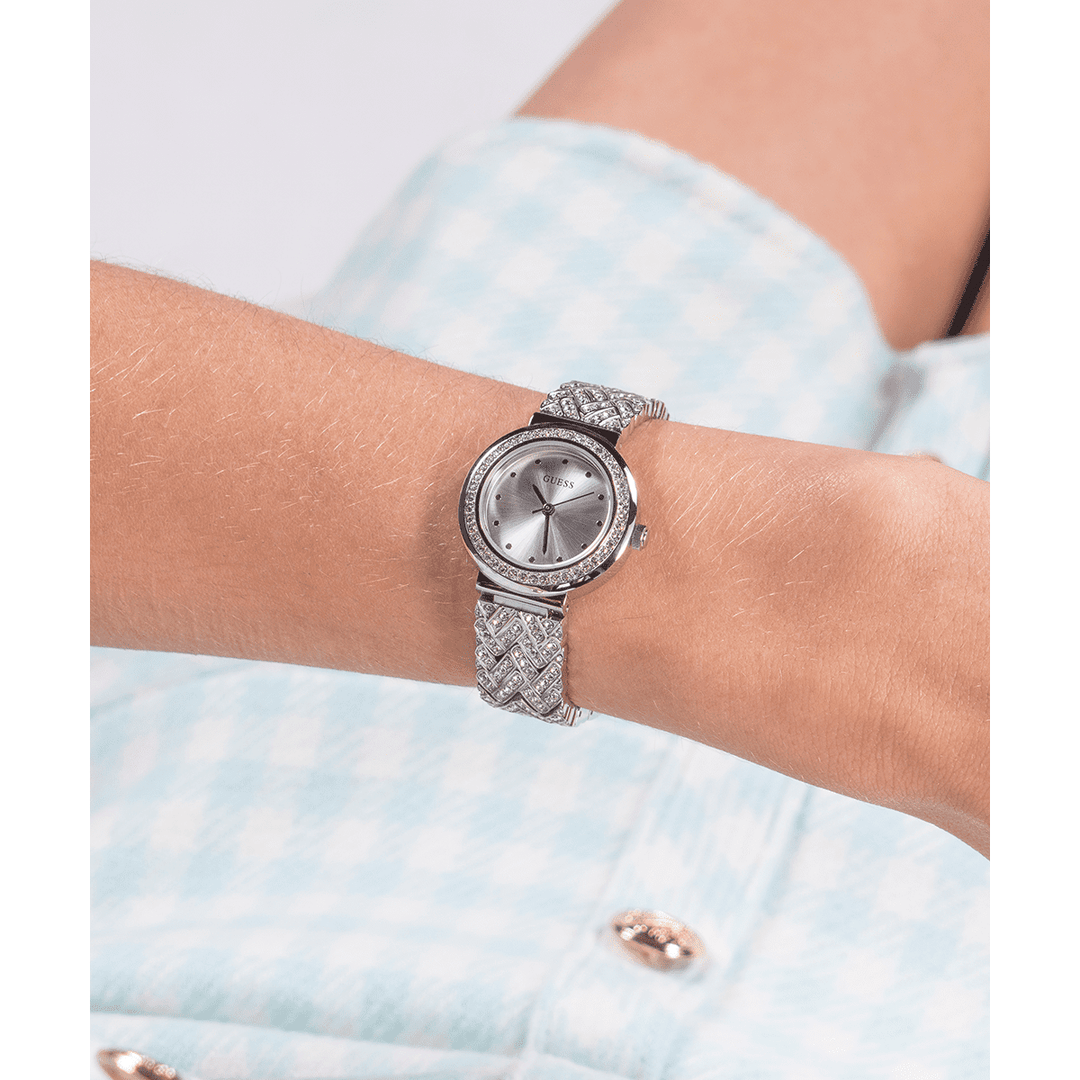 GUESS Ladies Silver Tone Analog Watch