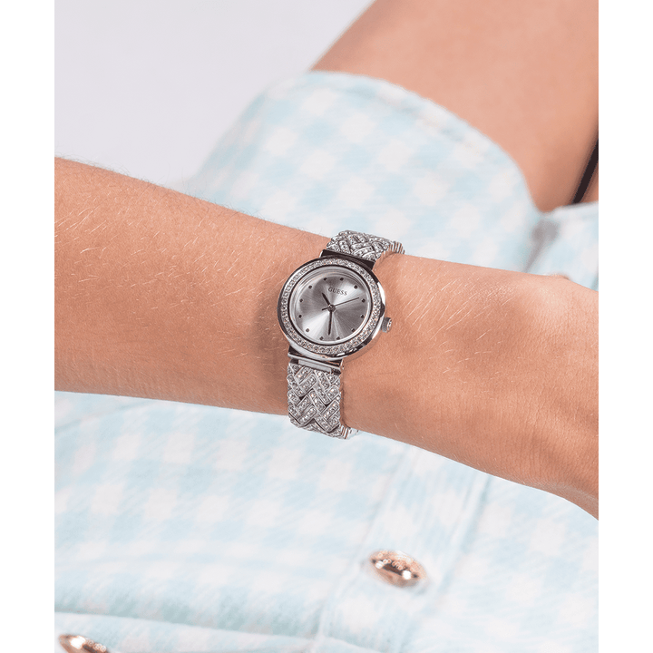 GUESS Ladies Silver Tone Analog Watch