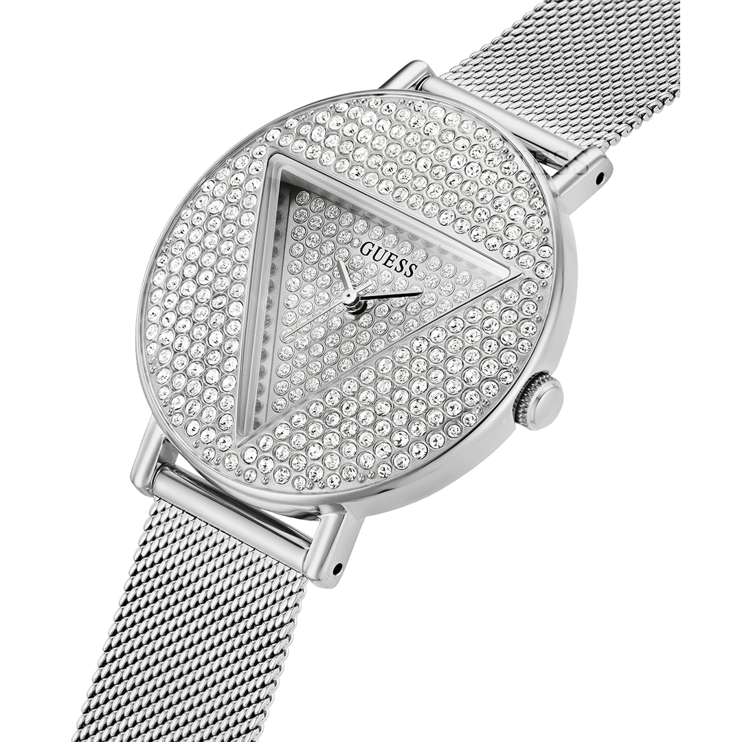 GUESS Ladies Silver Tone Analog Watch