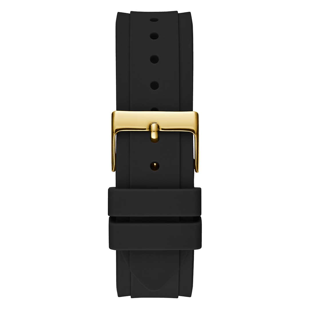 GUESS Ladies Black Gold Tone Analog Watch