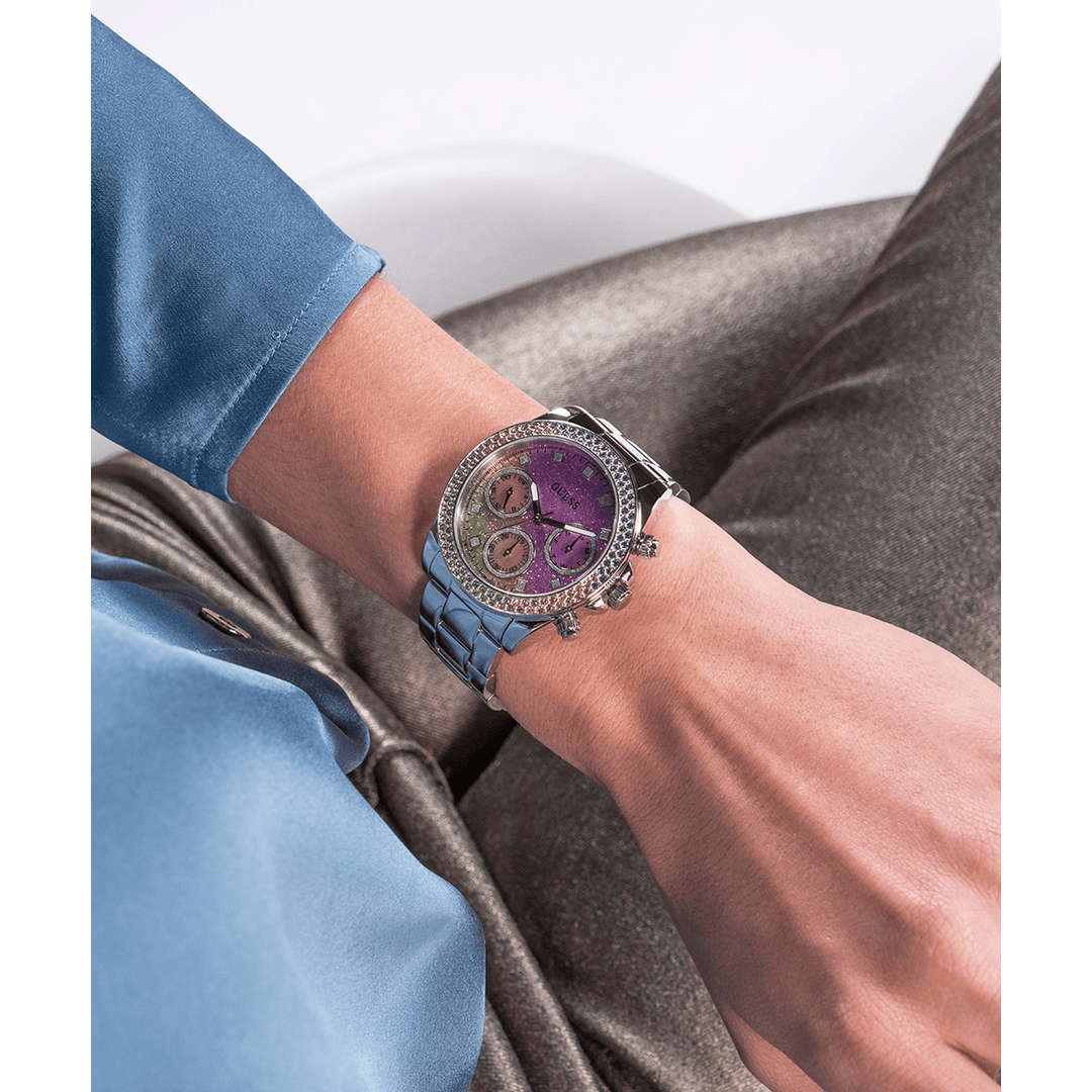 GUESS Ladies Silver Tone Analog Watch