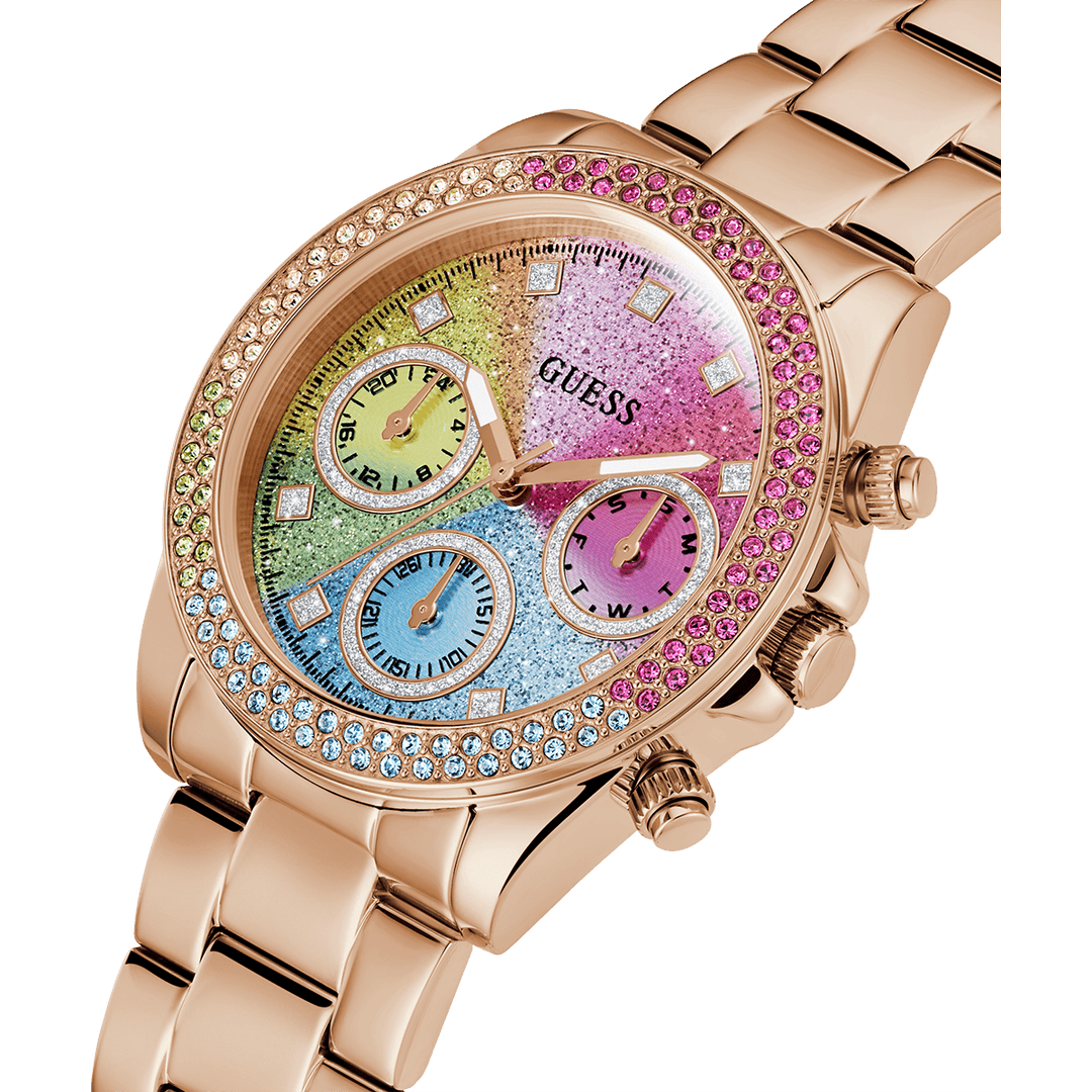 GUESS Ladies Rose Gold Tone Analog Watch