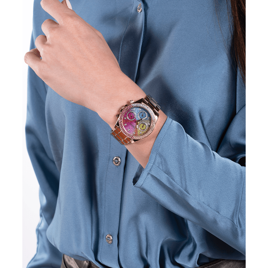 GUESS Ladies Rose Gold Tone Analog Watch