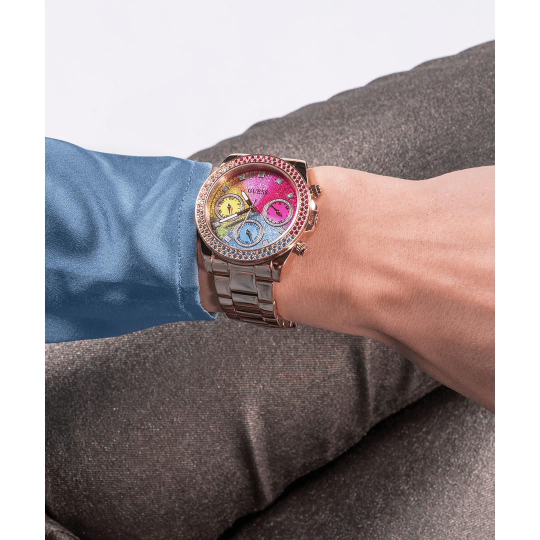 GUESS Ladies Rose Gold Tone Analog Watch