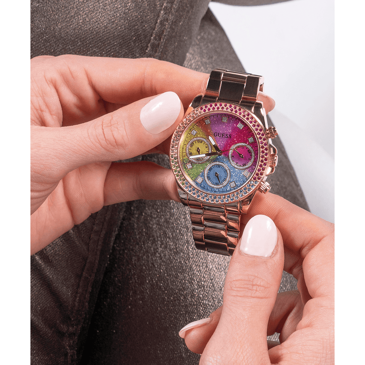 GUESS Ladies Rose Gold Tone Analog Watch
