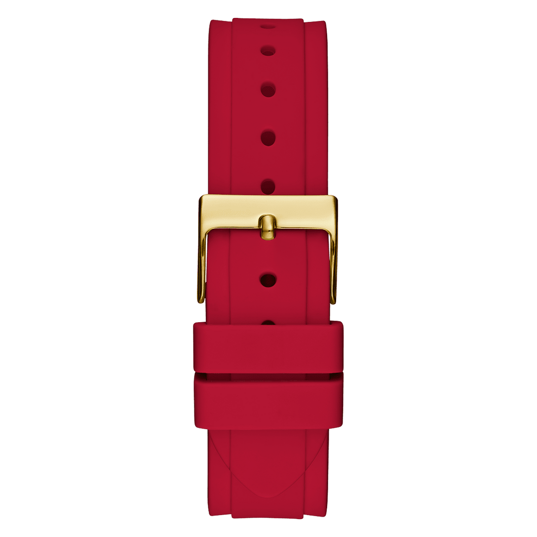 GUESS Ladies Red Gold Tone Multi-Function Watch