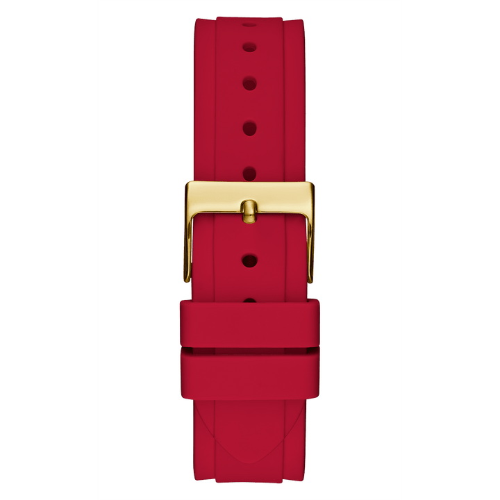 GUESS Ladies Red Gold Tone Multi-Function Watch