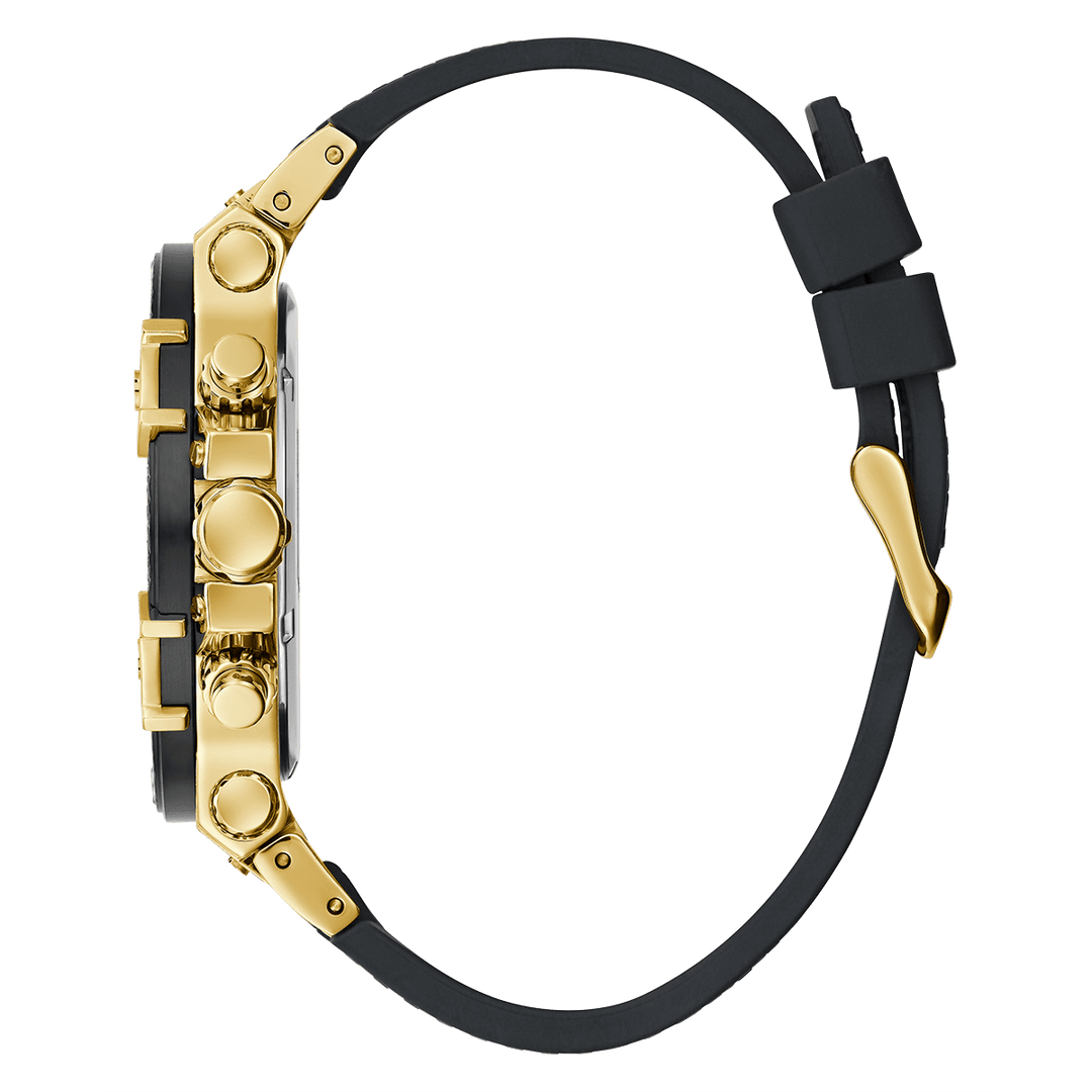 GUESS Mens Grey Gold Tone Multi-Function Watch