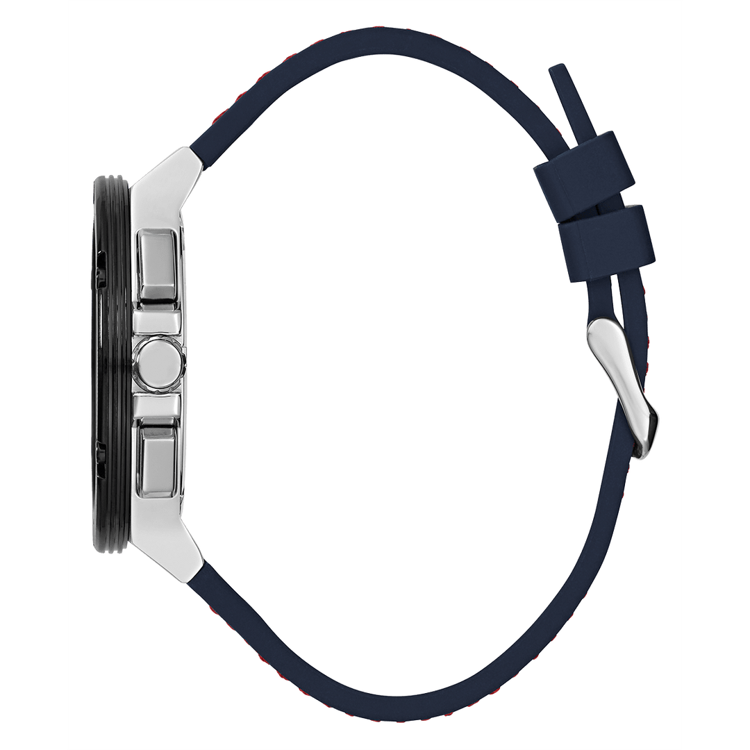 GUESS Mens Navy Silver Tone Multi-Function Watch