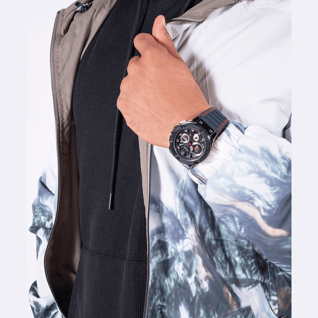 GUESS Mens Navy Silver Tone Multi-Function Watch