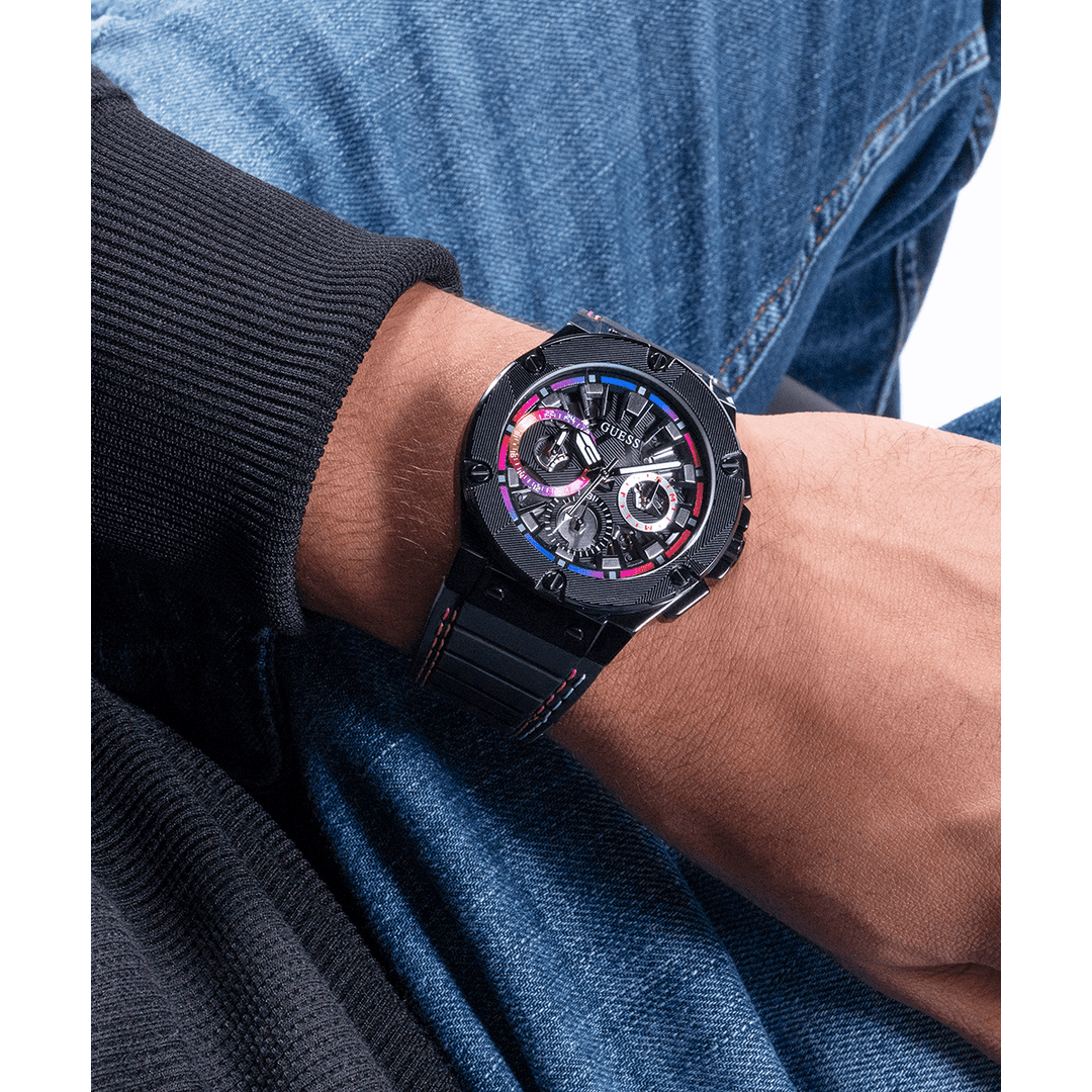 GUESS Mens Black Multi-Function Watch