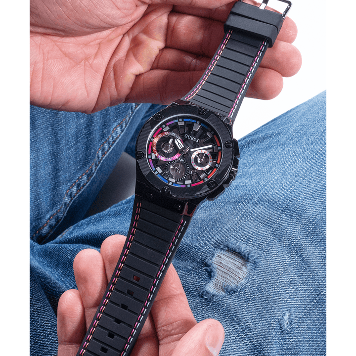 GUESS Mens Black Multi-Function Watch