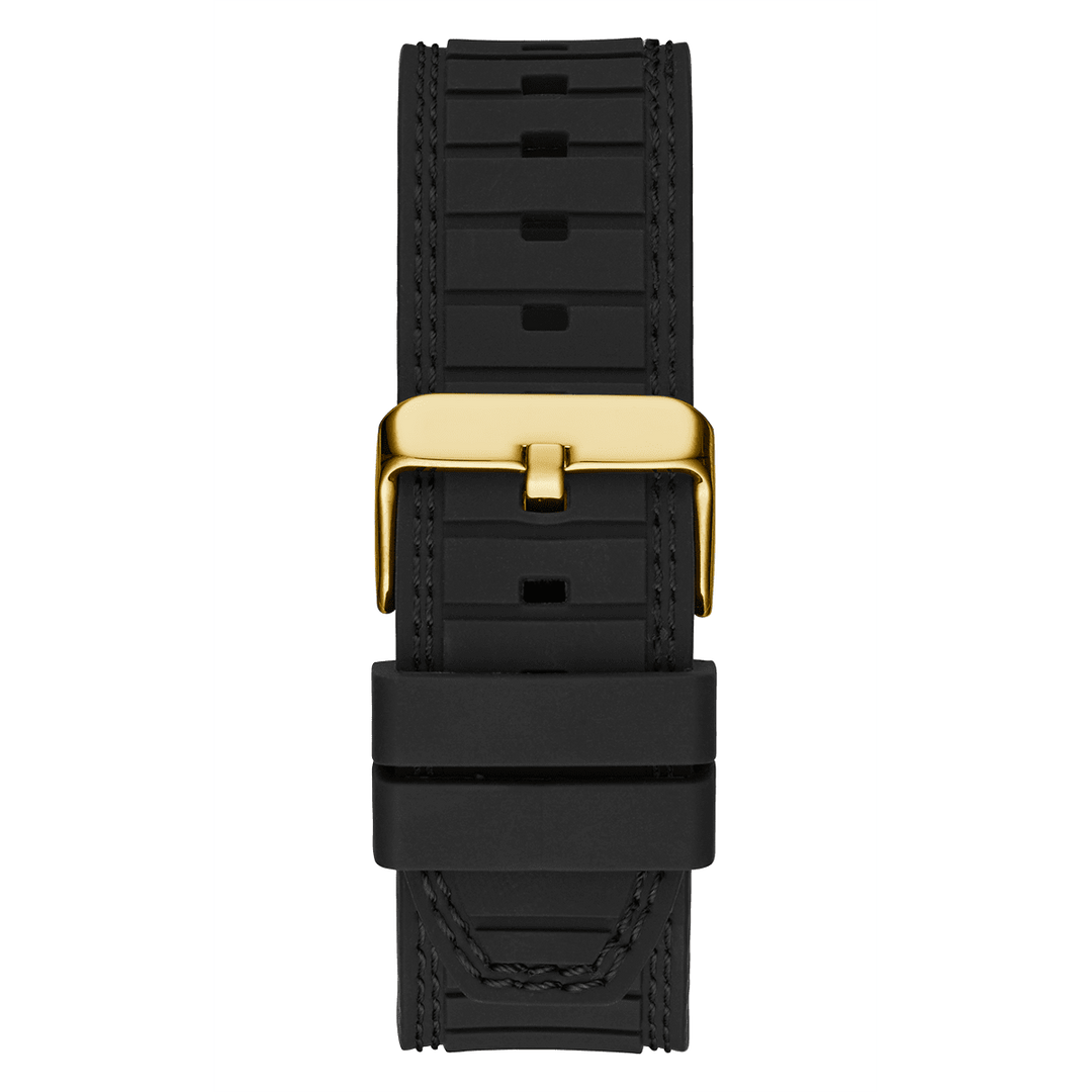 GUESS Mens Black Gold Tone Multi-Function Watch