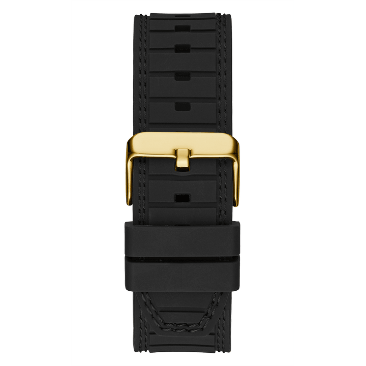 GUESS Mens Black Gold Tone Multi-Function Watch