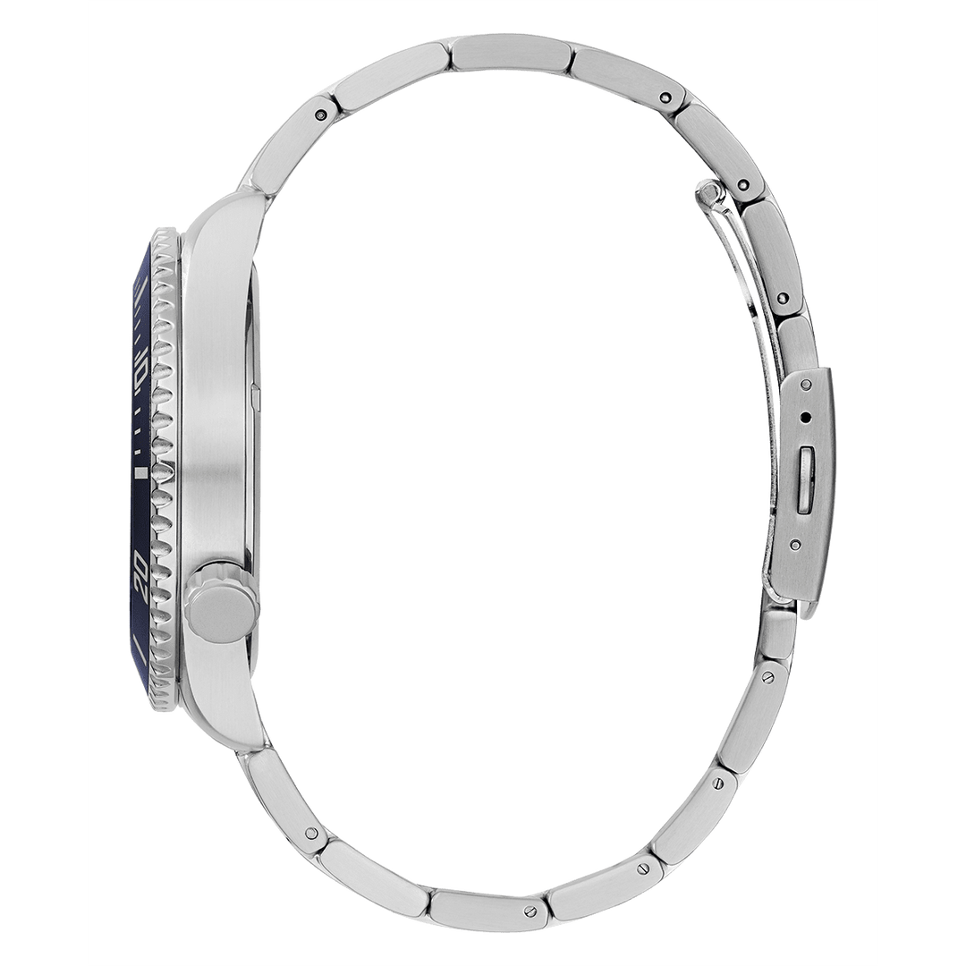 GUESS Mens Silver Tone Multi-Function Watch