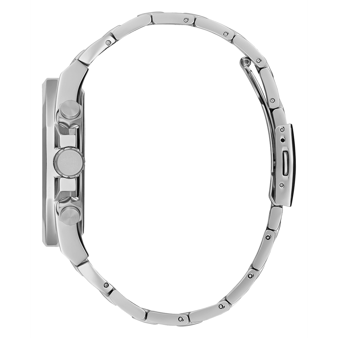 GUESS Mens Silver Tone Multi-Function Watch