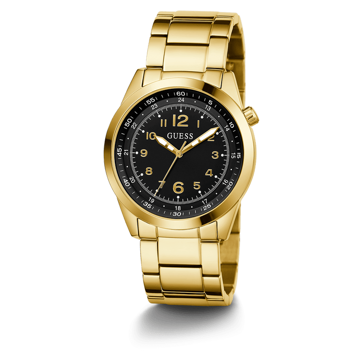 GUESS Mens Gold Tone Analog Watch