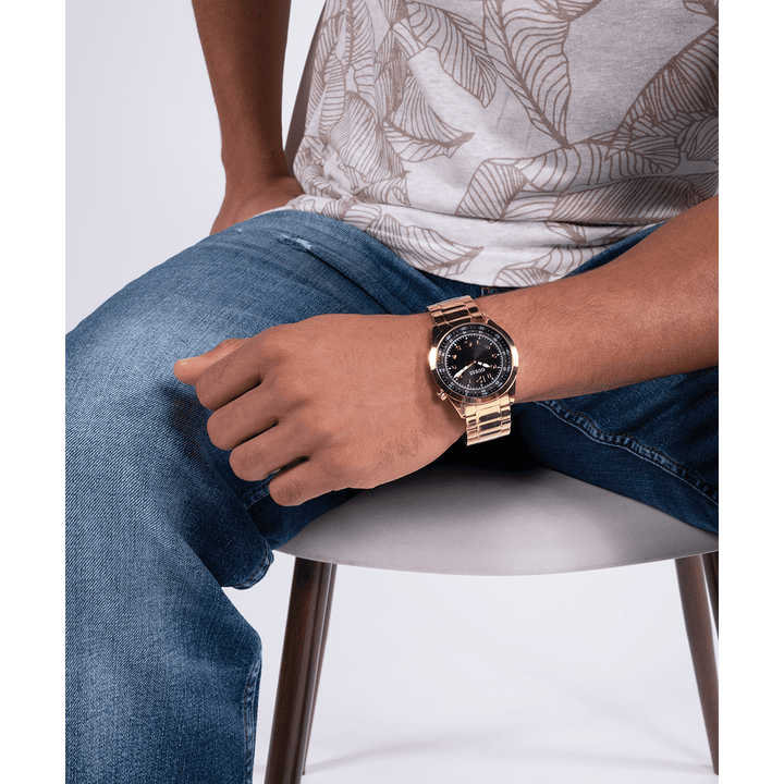 GUESS Mens Gold Tone Analog Watch