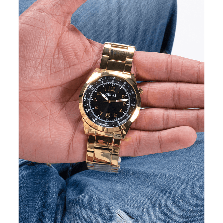 GUESS Mens Gold Tone Analog Watch