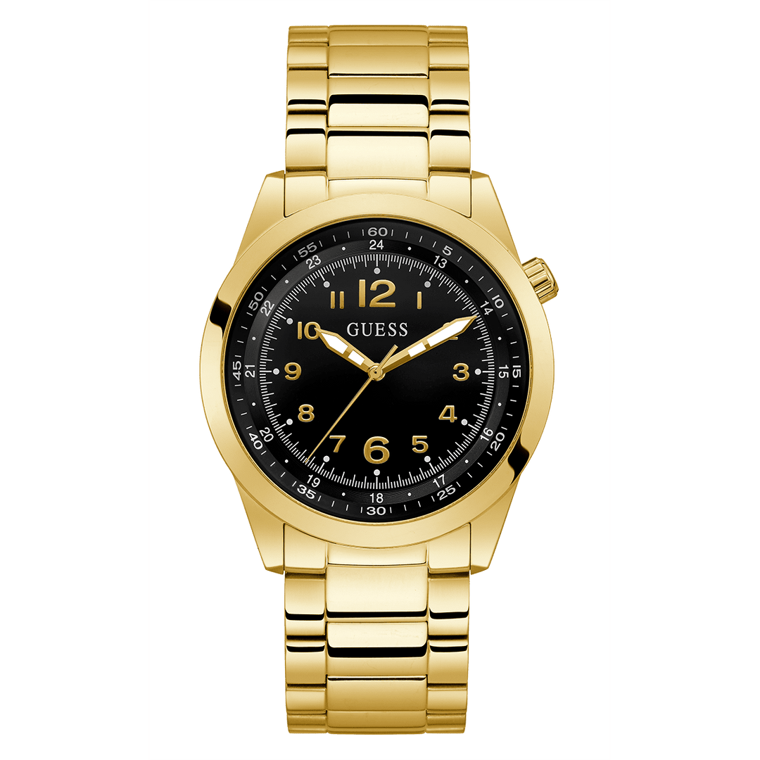 GUESS Mens Gold Tone Analog Watch
