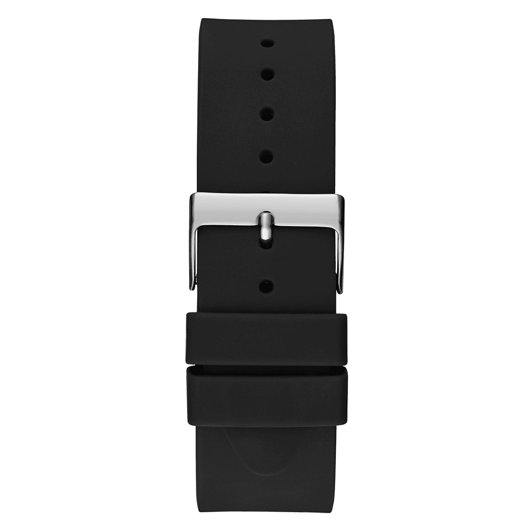 GUESS Mens Black Silver Analog Watch