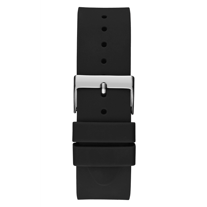 GUESS Mens Black Silver Analog Watch