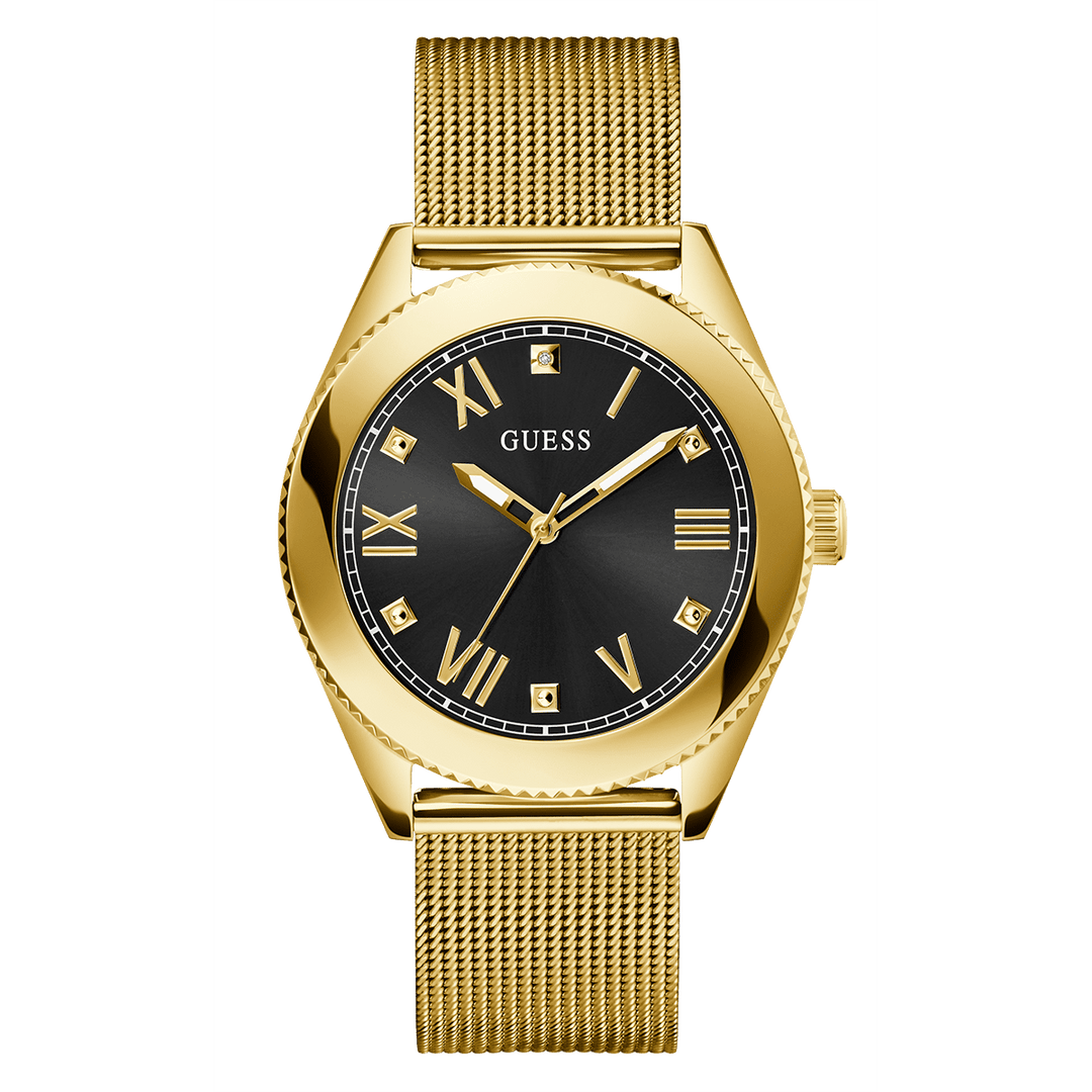 GUESS Mens Gold Tone Analog Watch