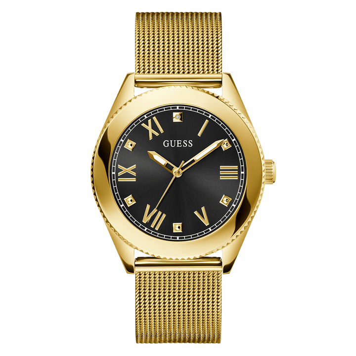 GUESS Mens Gold Tone Analog Watch