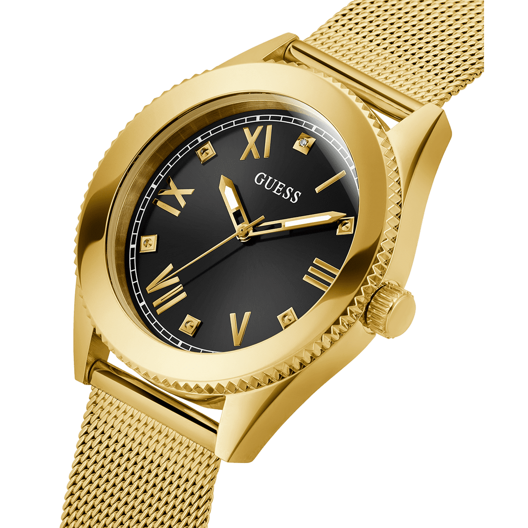 GUESS Mens Gold Tone Analog Watch