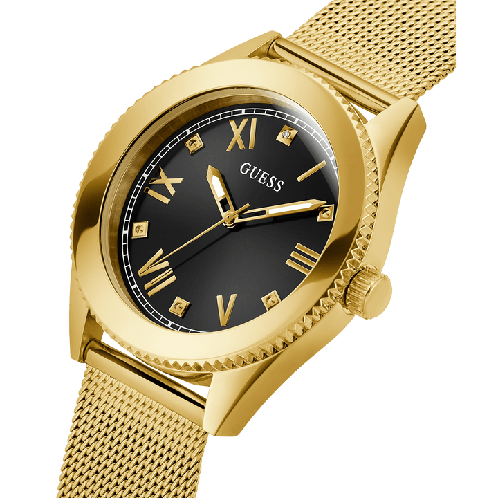 GUESS Mens Gold Tone Analog Watch