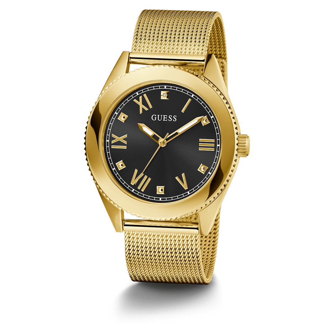 GUESS Mens Gold Tone Analog Watch
