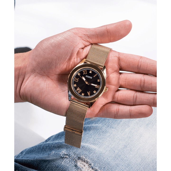 GUESS Mens Gold Tone Analog Watch