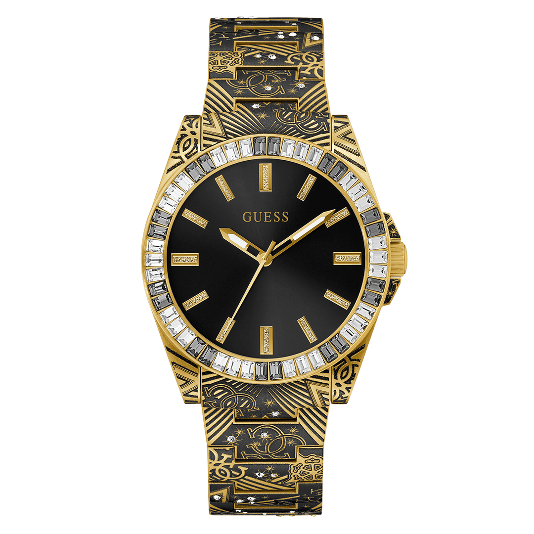 GUESS Mens Gold Tone Analog Watch