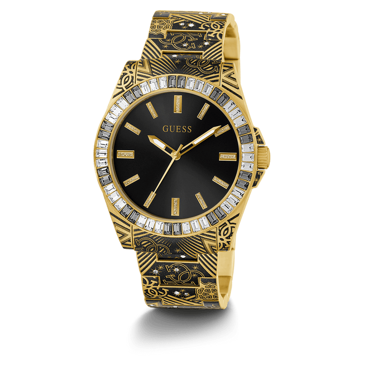 GUESS Mens Gold Tone Analog Watch