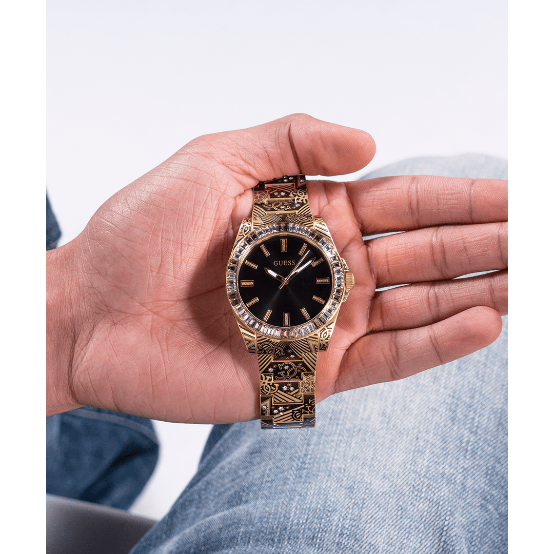 GUESS Mens Gold Tone Analog Watch