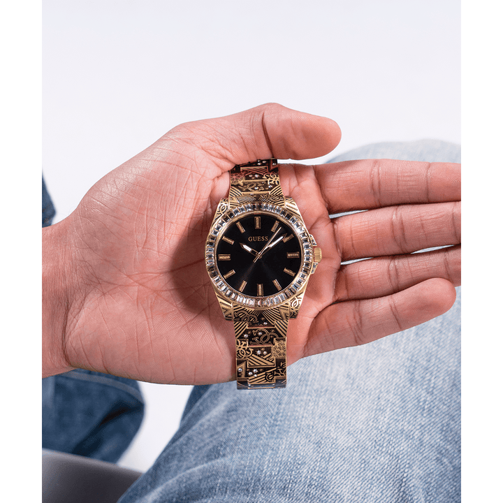 GUESS Mens Gold Tone Analog Watch