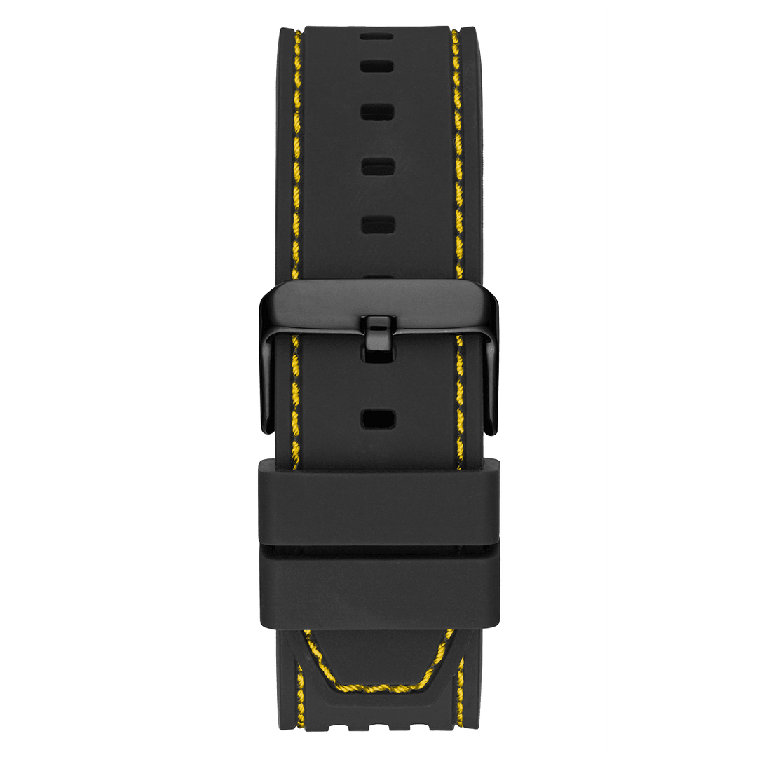 GUESS Mens Black Yellow Multi-Function Watch