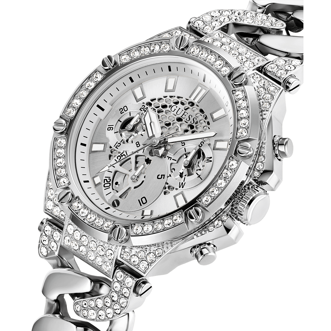 GUESS Mens Silver Multi-Function Watch