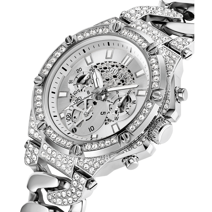 GUESS Mens Silver Multi-Function Watch