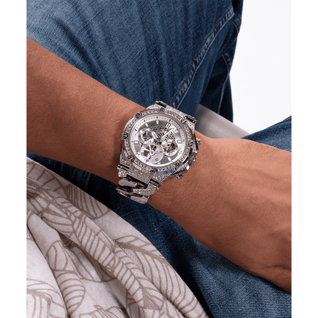 GUESS Mens Silver Multi-Function Watch