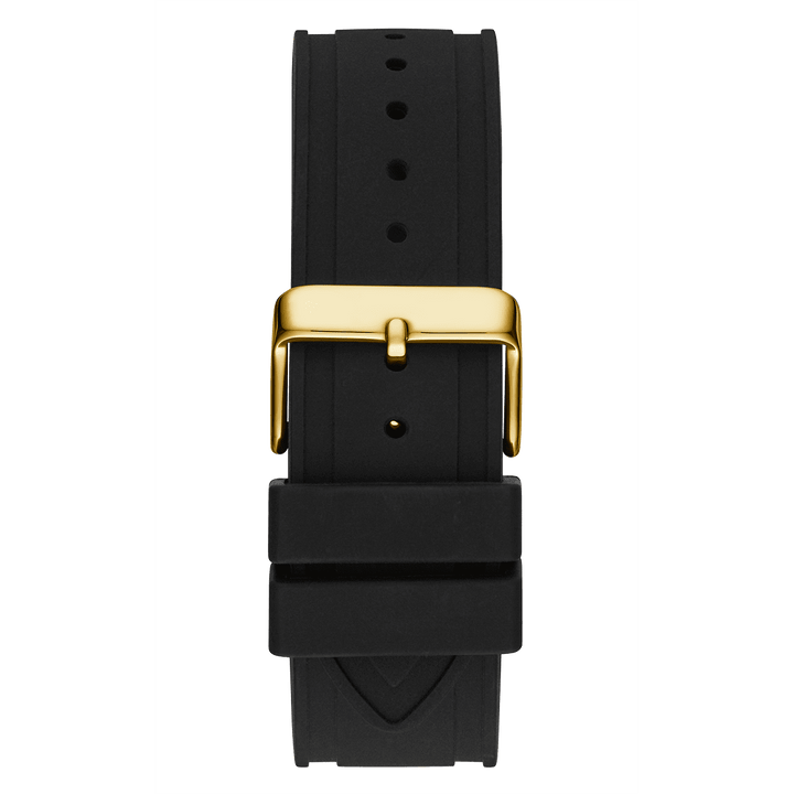 GUESS Mens Black Gold Tone Multi-Function Watch