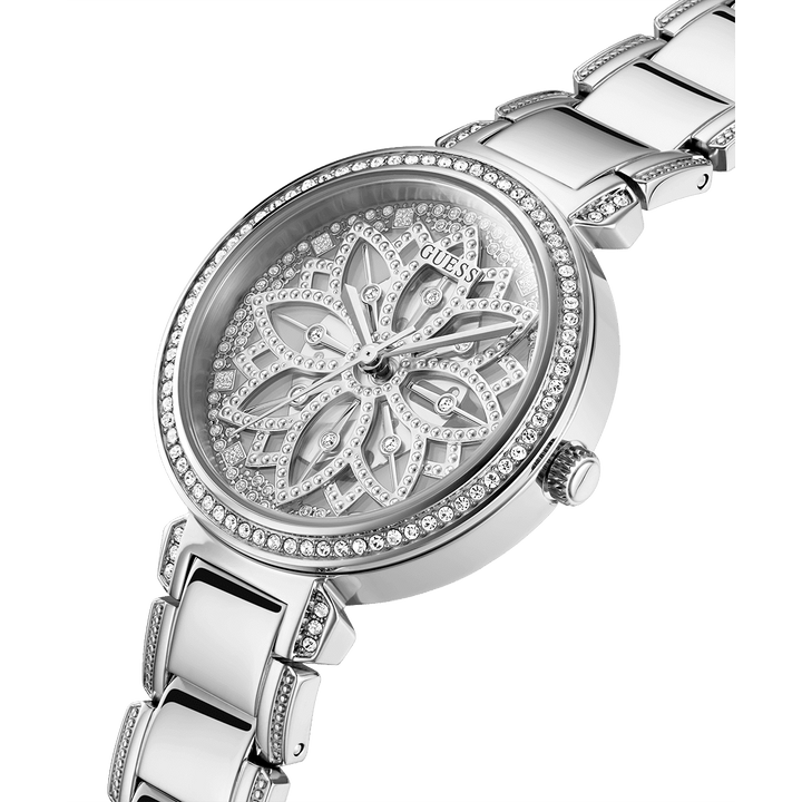 GUESS Ladies Silver Tone Analog Watch