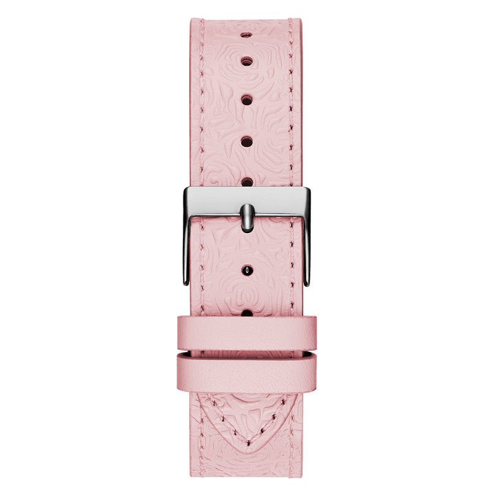 GUESS Ladies Pink Silver Tone Analog Watch