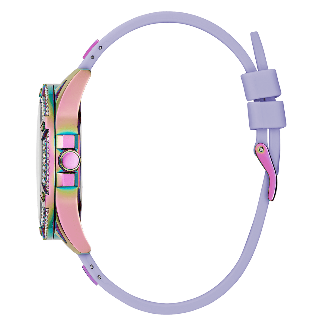 GUESS Ladies Purple Iridescent Multi-Function Watch