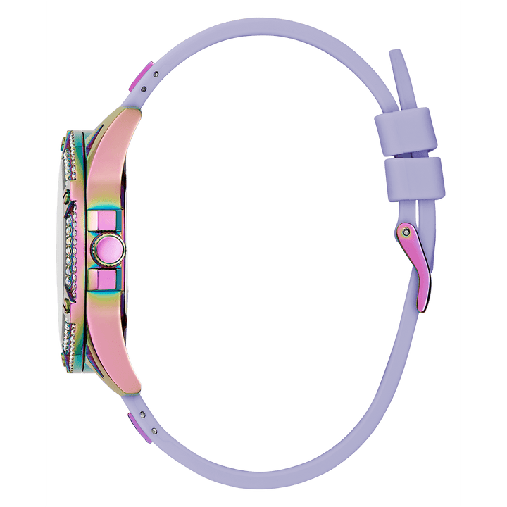 GUESS Ladies Purple Iridescent Multi-Function Watch