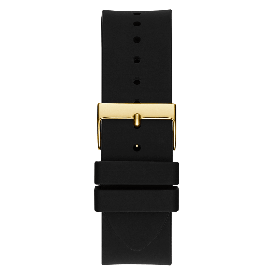 GUESS Mens Black Gold Tone Multi-Function Watch