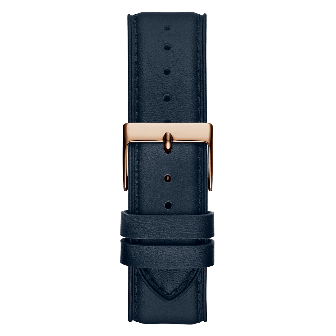 GUESS Mens Navy Rose Gold Tone Multi-Function Watch